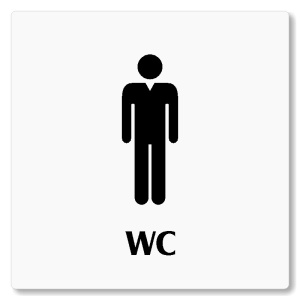 WC muži, 100x100mm, bílá, Nevada